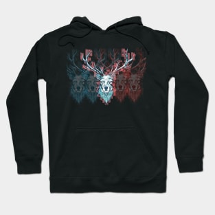 Long horns deer illustration Hoodie